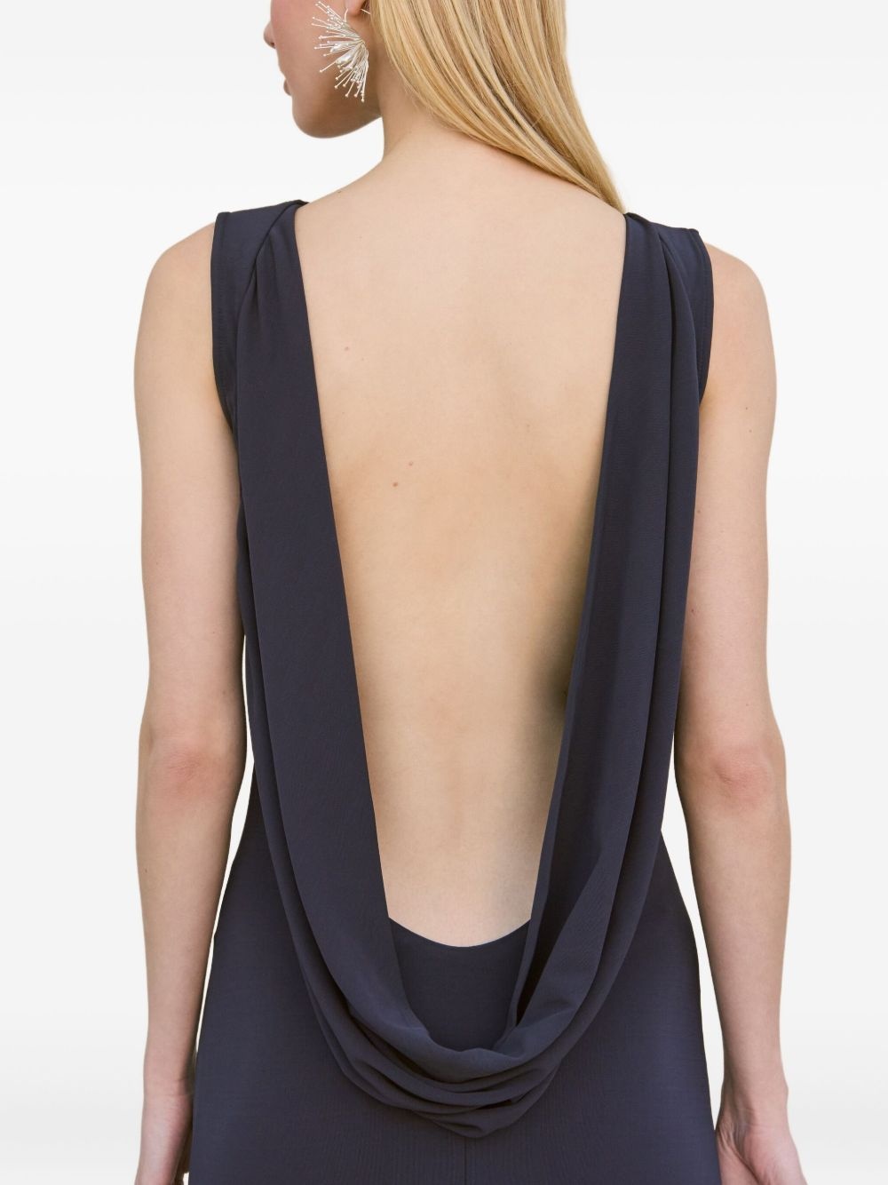 cowl-back sleeveless gown - 3