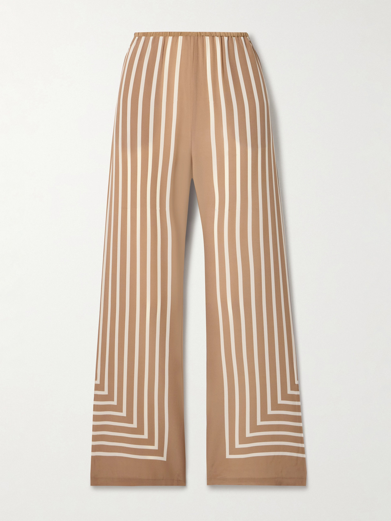 Striped Silk-crepe Wide-leg Pants - 1