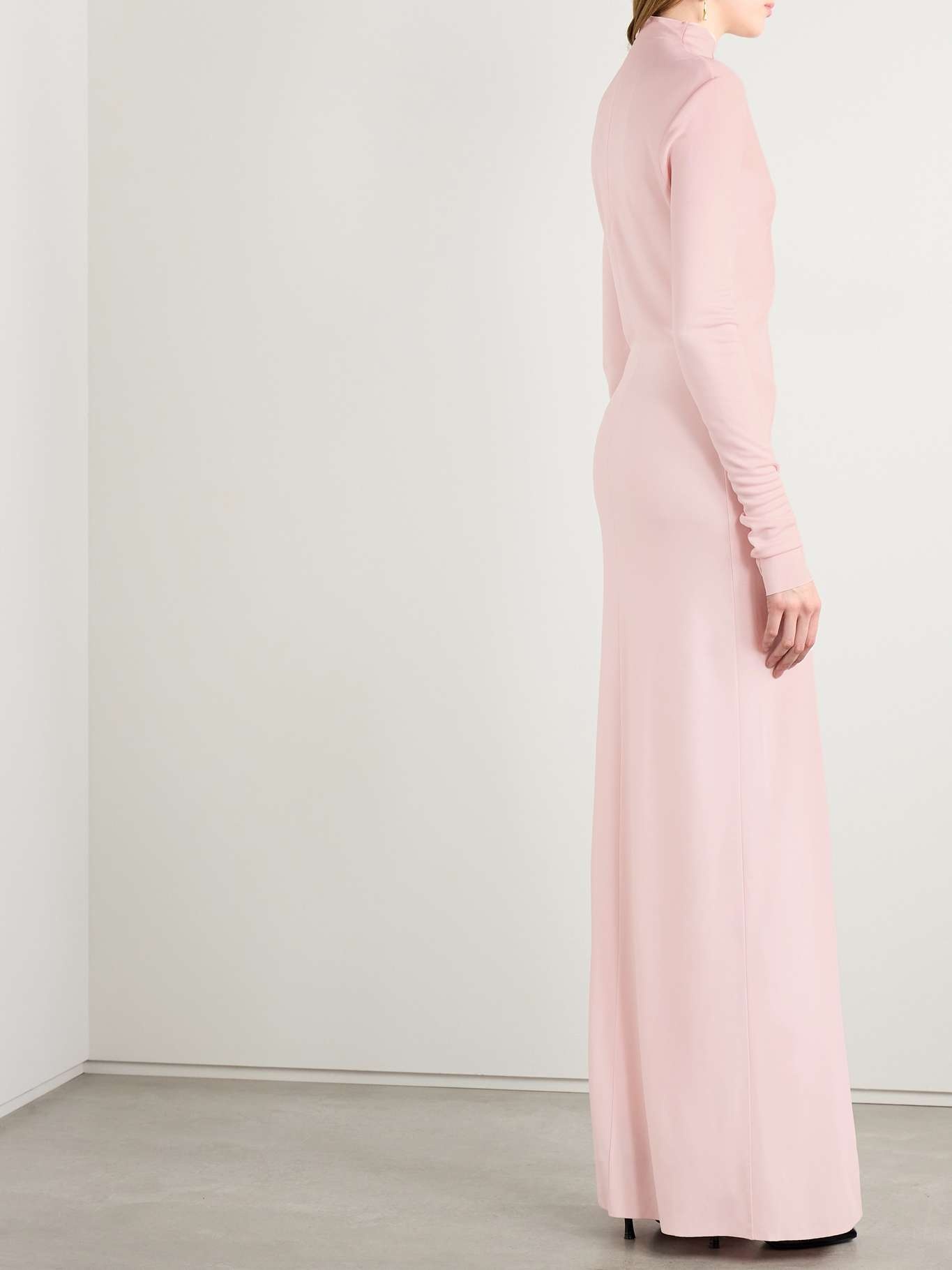 Norla jersey turtleneck gown Baby pink - 3
