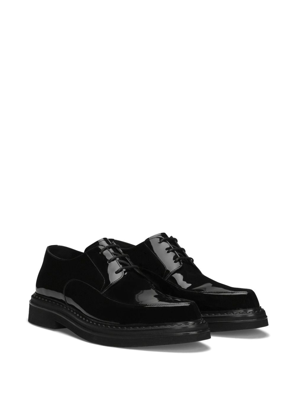 Paint leather derby shoes - 2
