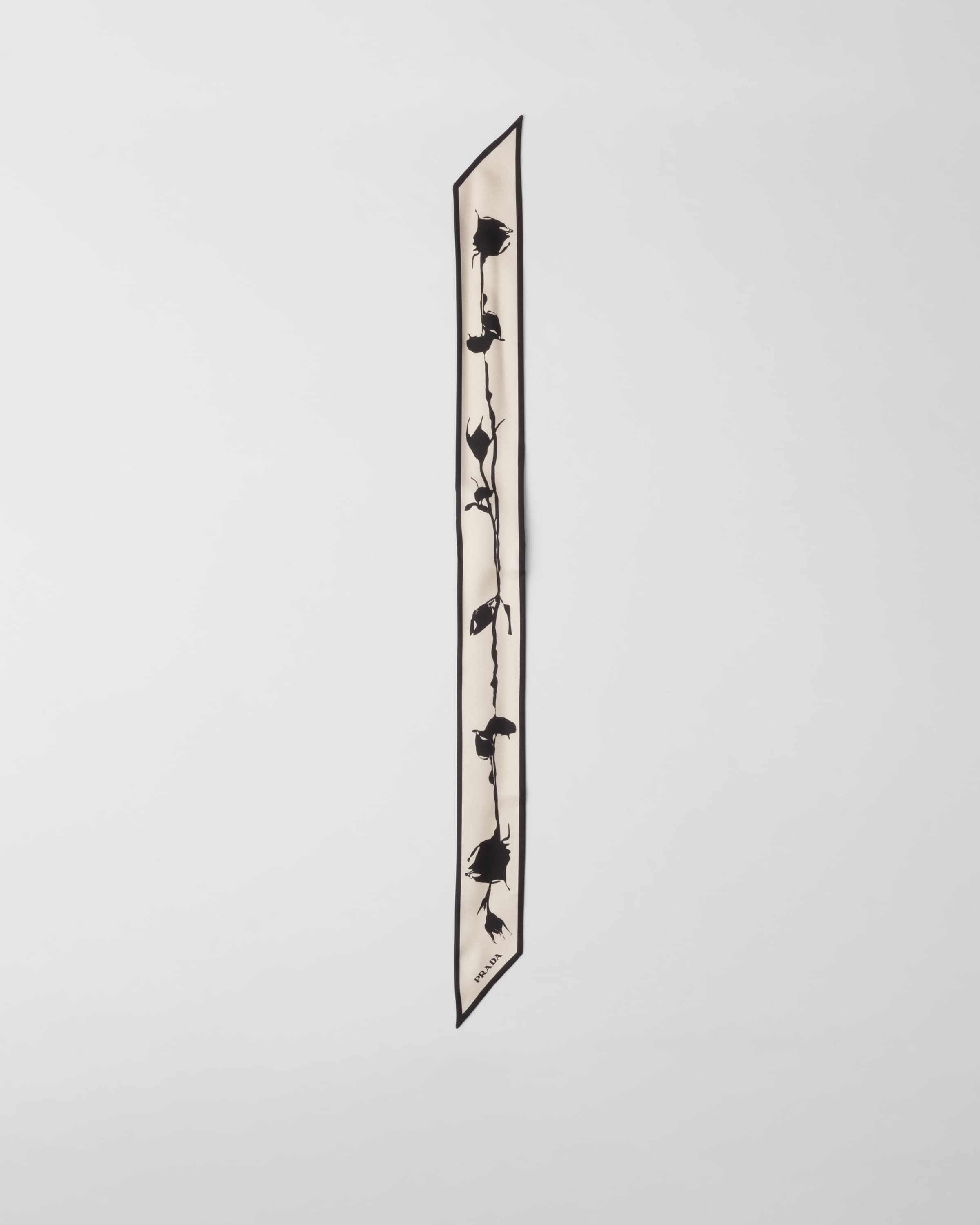 Printed twill skinny scarf - 3