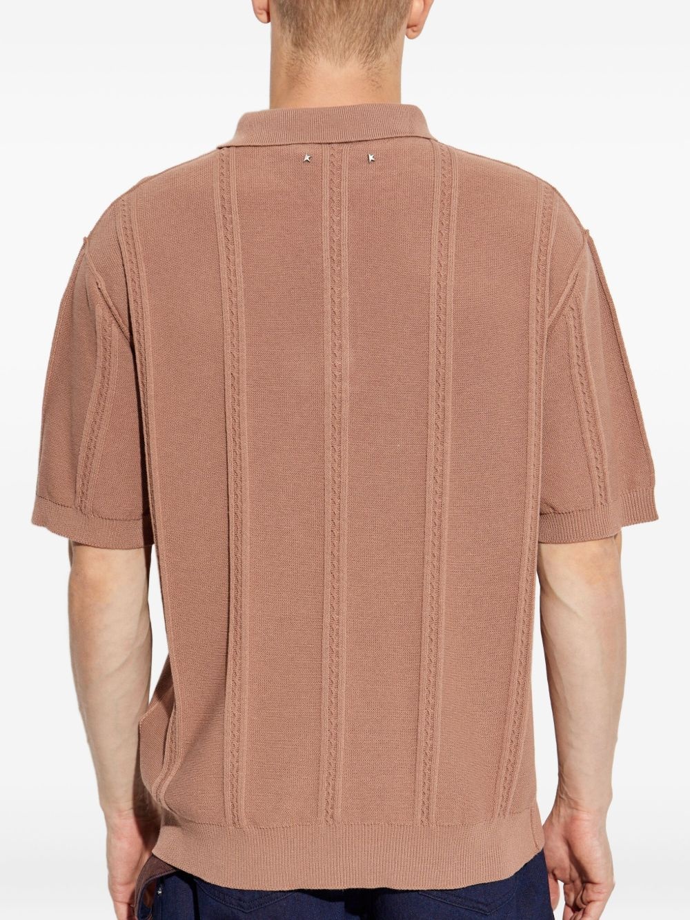 cable-knit polo shirt - 4