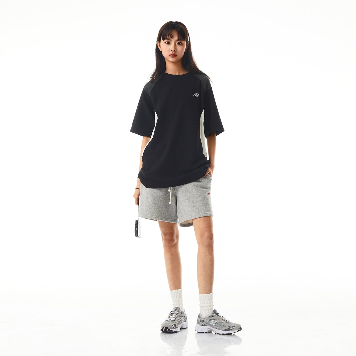 New Balance x LiangDong Color Block T-Shirt 'Black' NEE17113-BK - 8