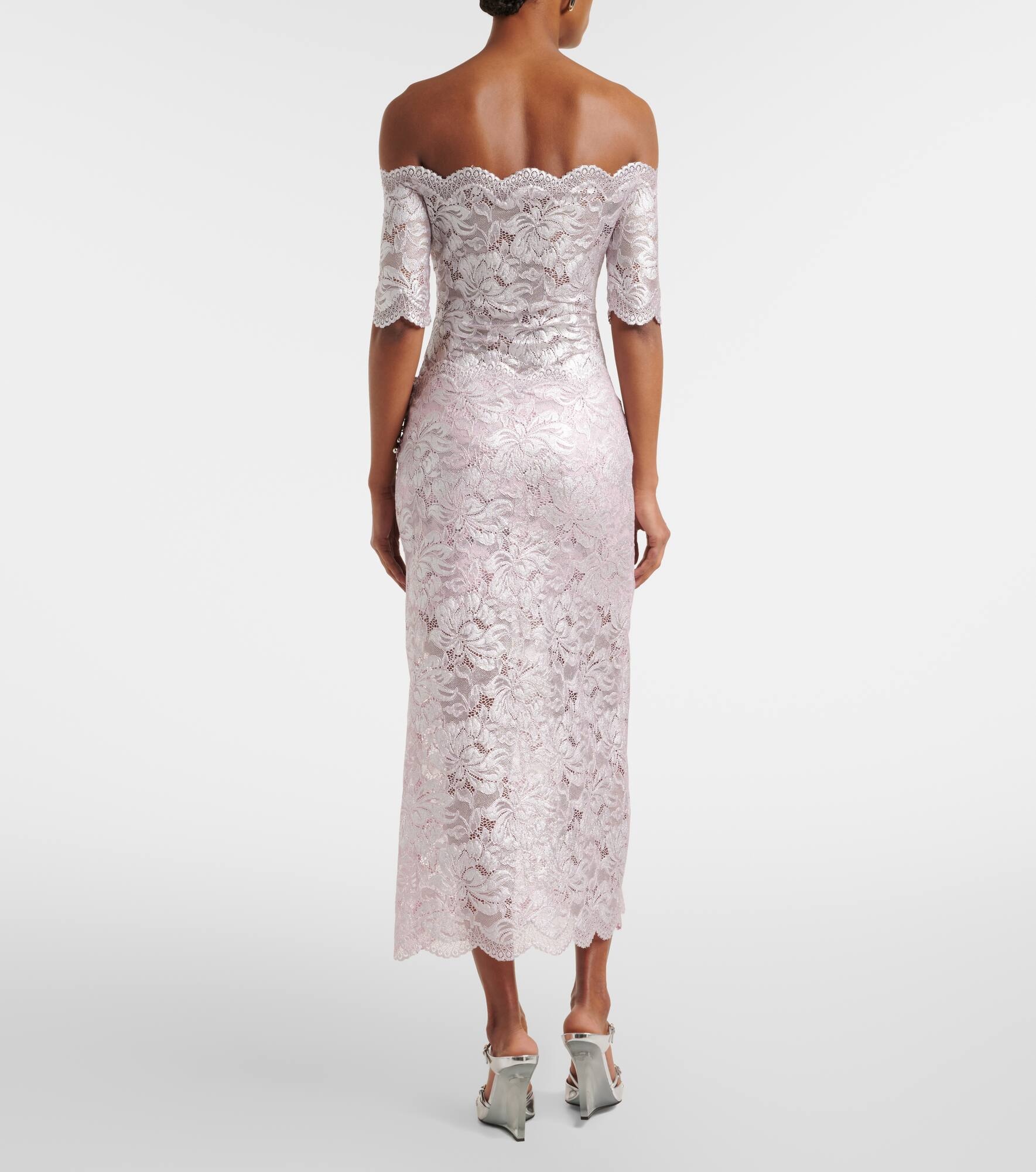 Floral lace midi skirt - 3