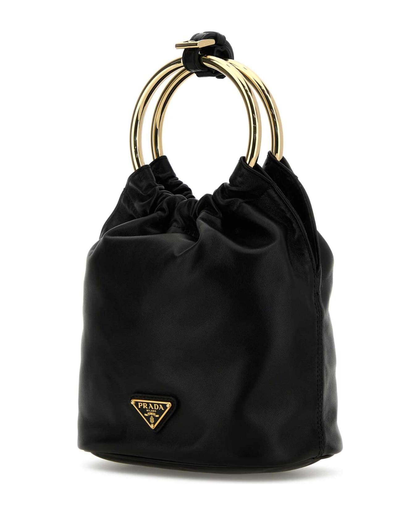 Black Nappa Leather Mini Bucket Bag - 2