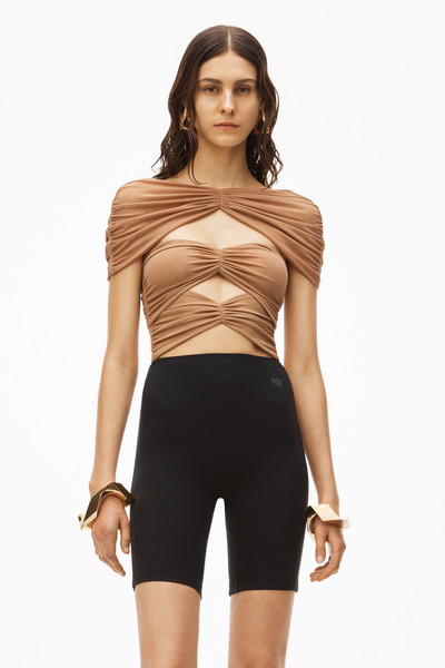 Alexander Wang RUCHED CUTOUT TOP IN STRETCH MESH outlook