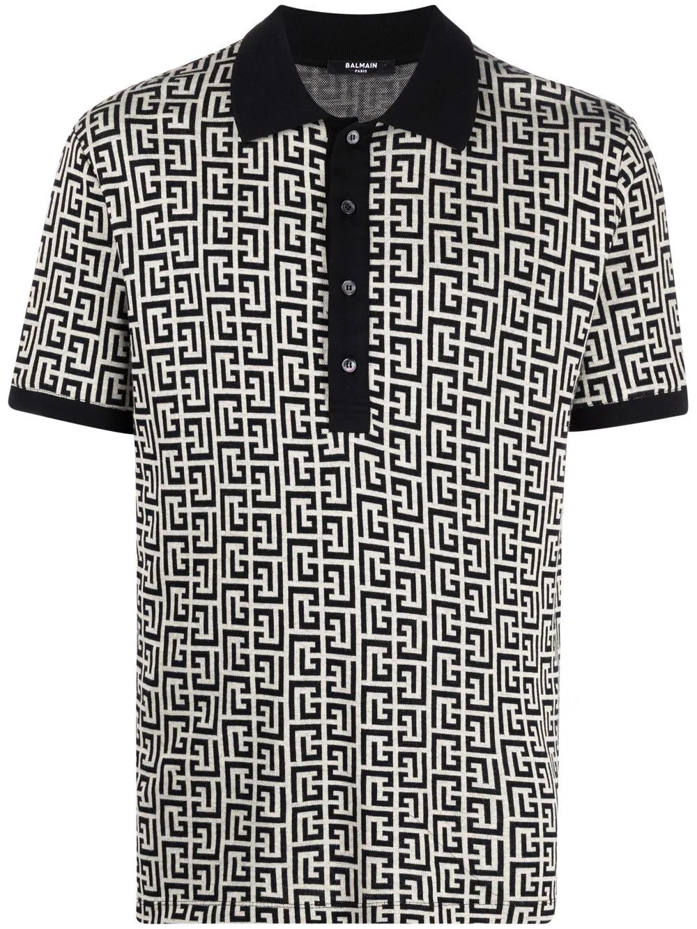 monogram-pattern polo shirt - 1