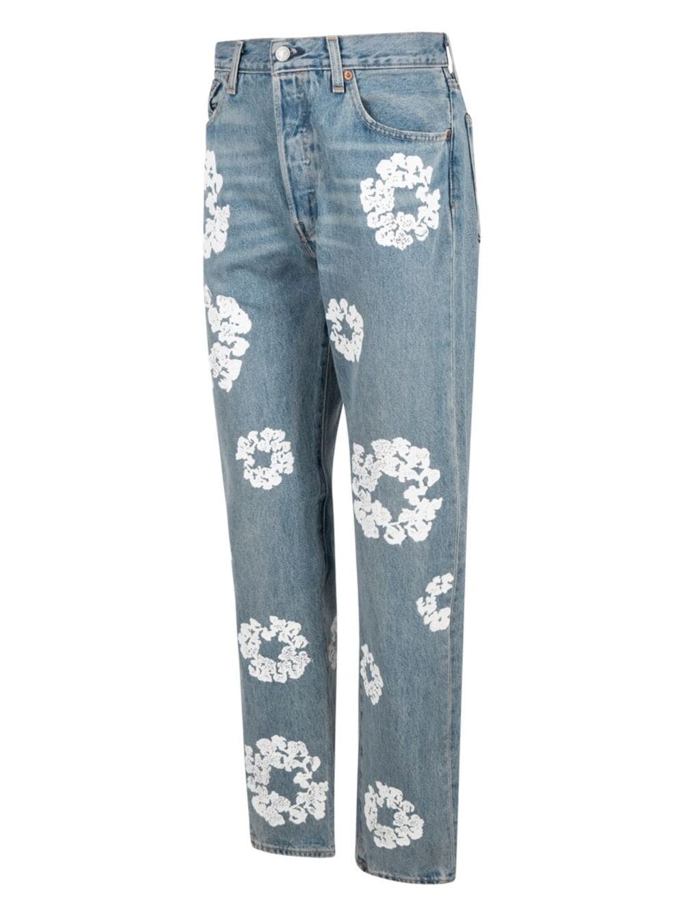 x Levi's Cotton Wreath-print straight-leg jeans - 2