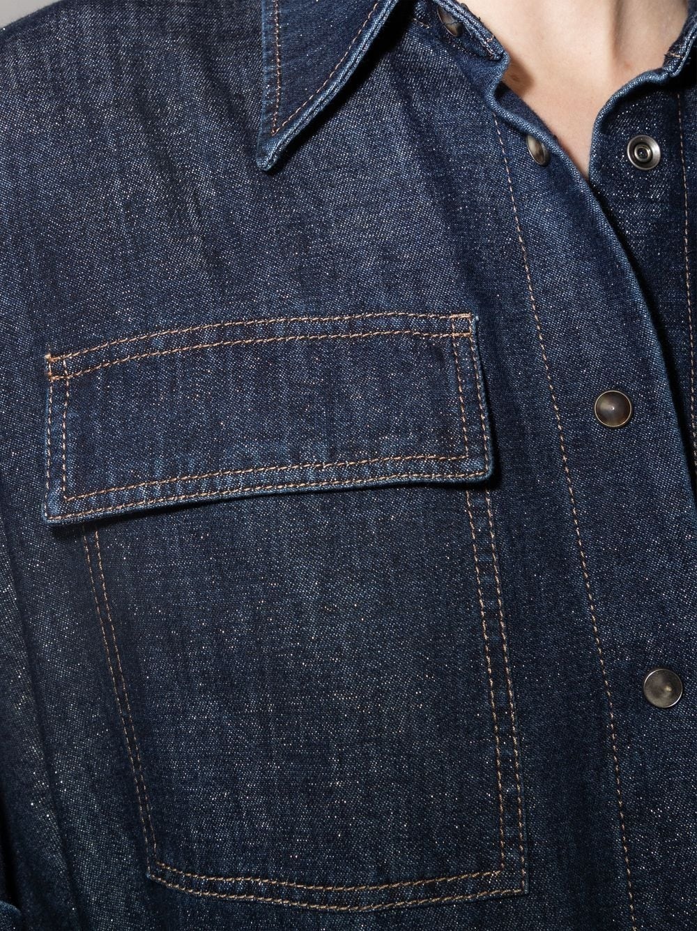 denim midi shirt dress - 4