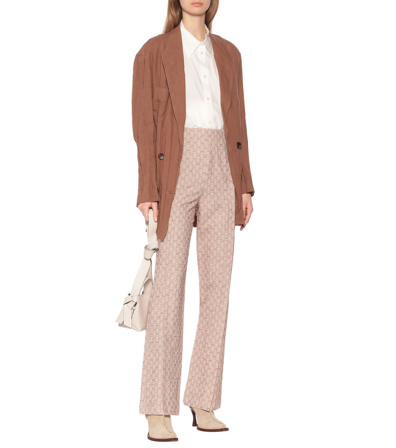 Acne Studios Cotton-blend jacquard flared pants outlook