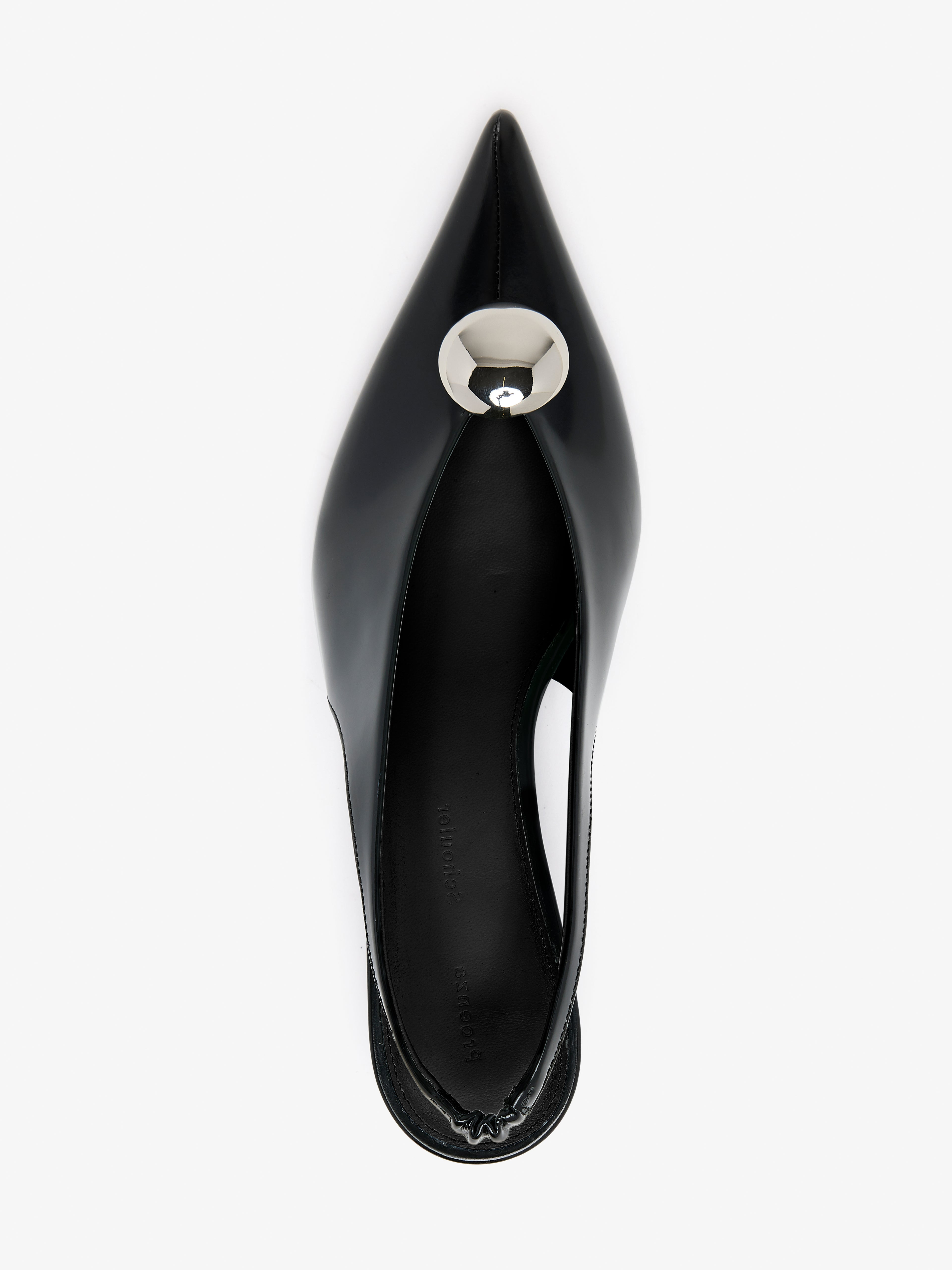 Dome Slash Slingbacks in Polished Calf - 3