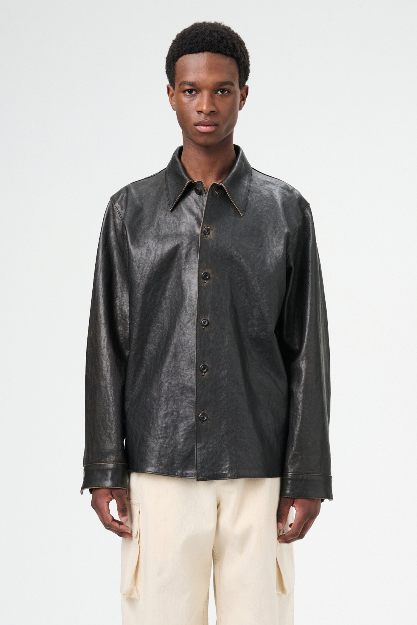 Welding Shirt Worn Brown Lambskin - 2