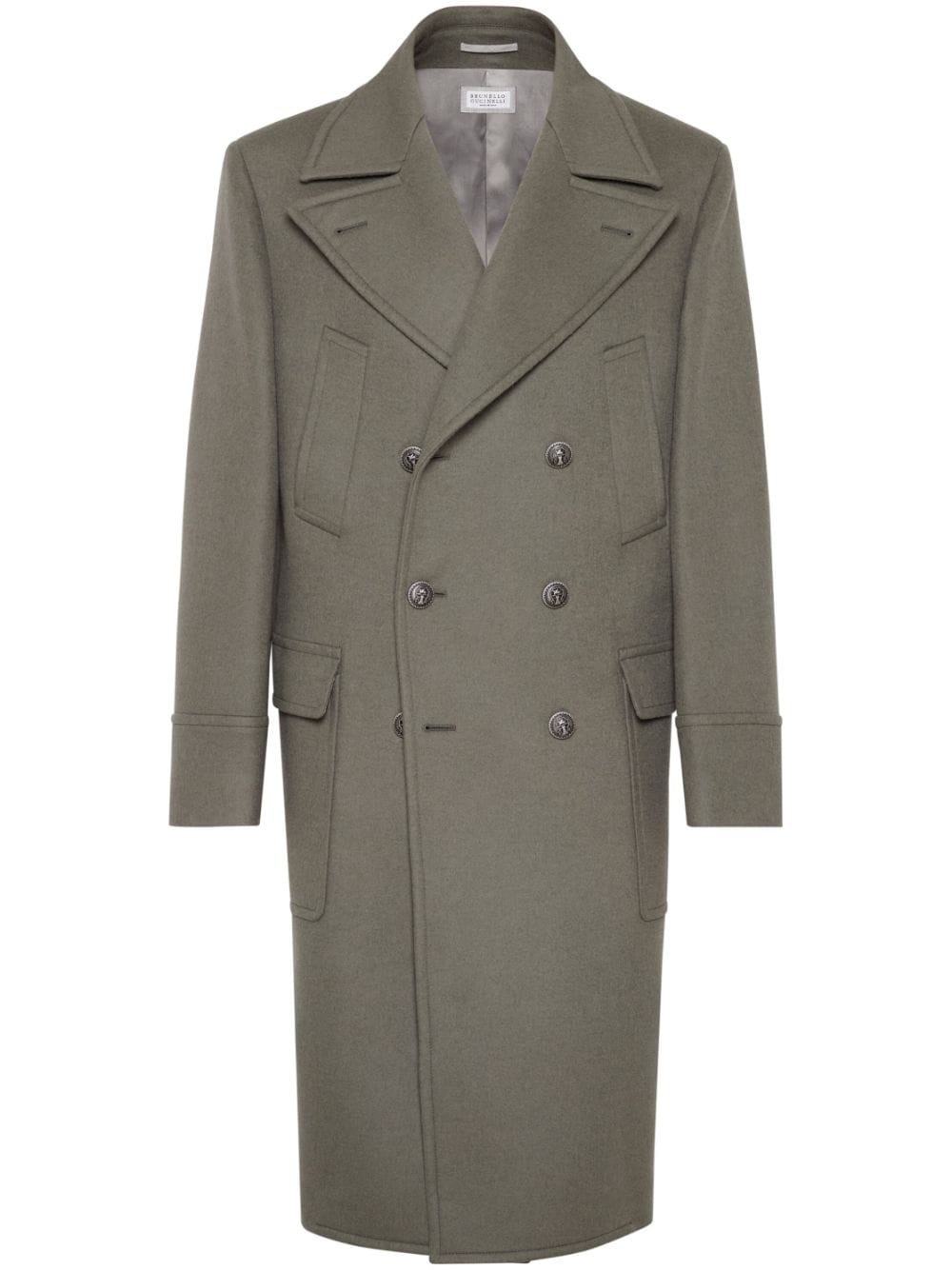 double-breasted wool coat - 1