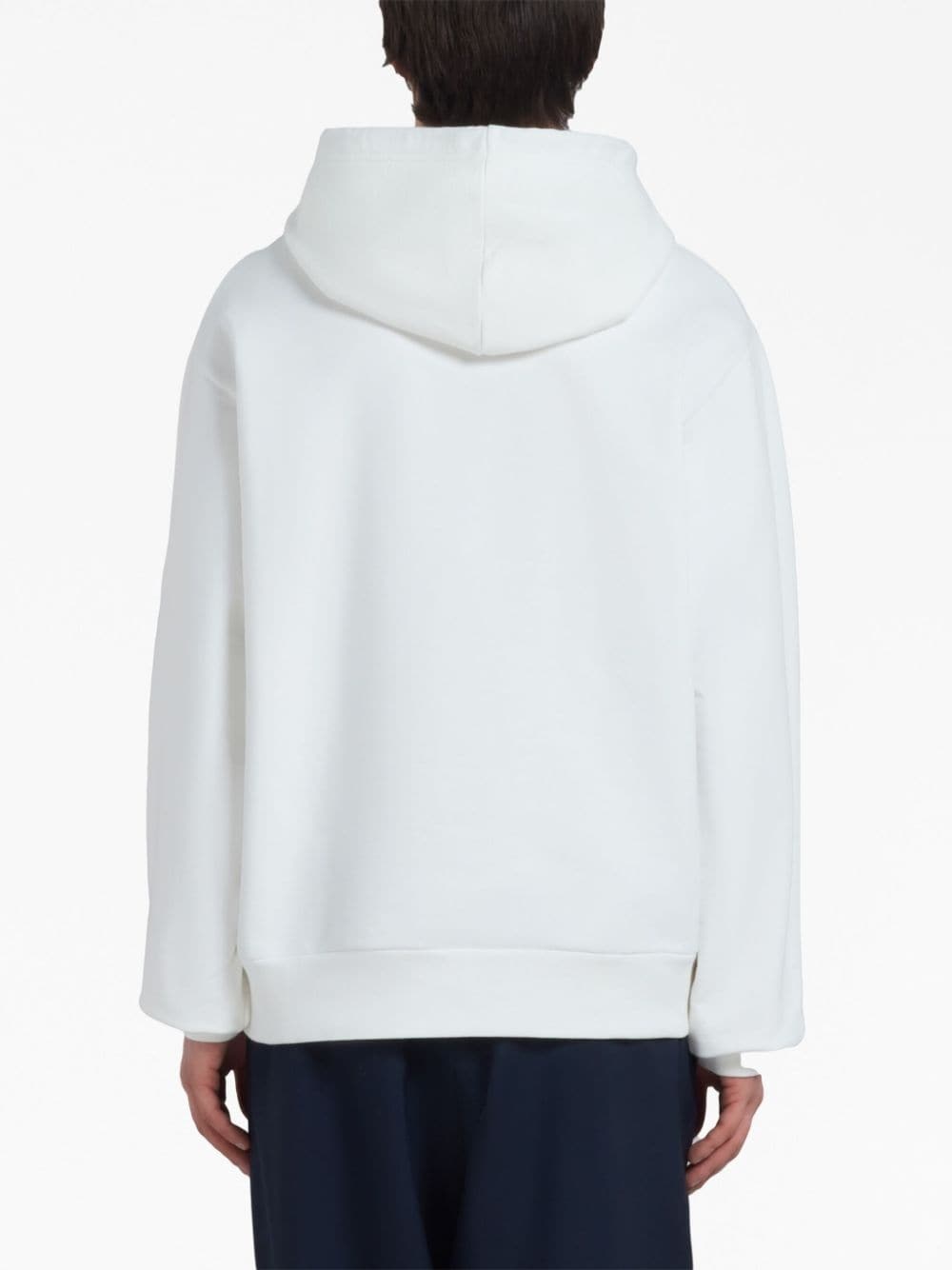 logo-print cotton hoodie - 4