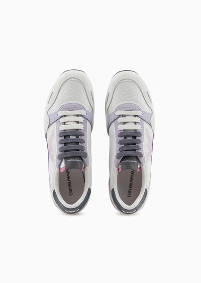 EMPORIO ARMANI Mesh sneakers with suede details and eagle patch outlook