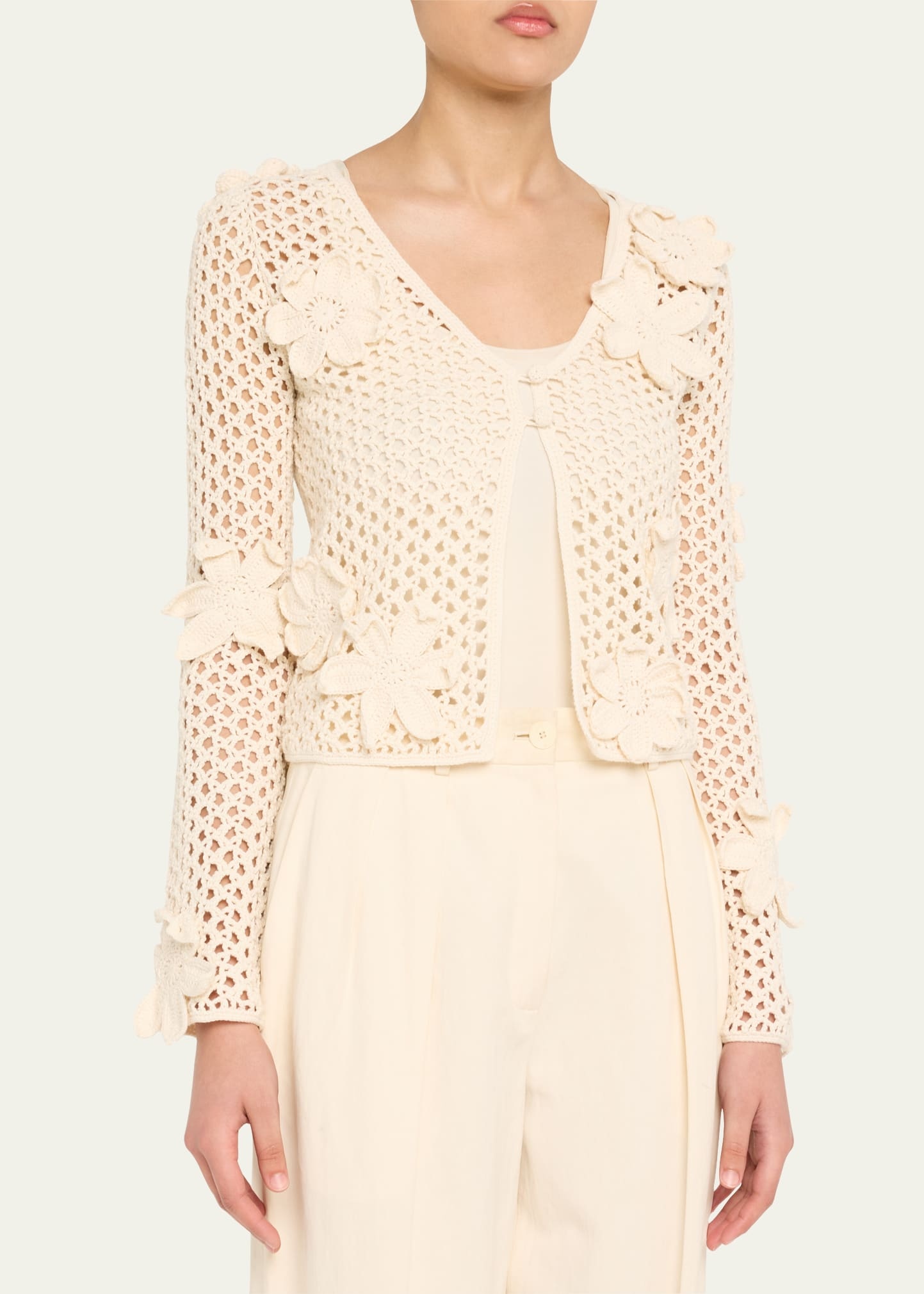 Floral Crochet Cardigan - 4