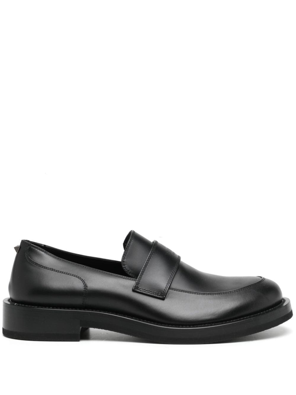logo-debossed leather loafers - 1