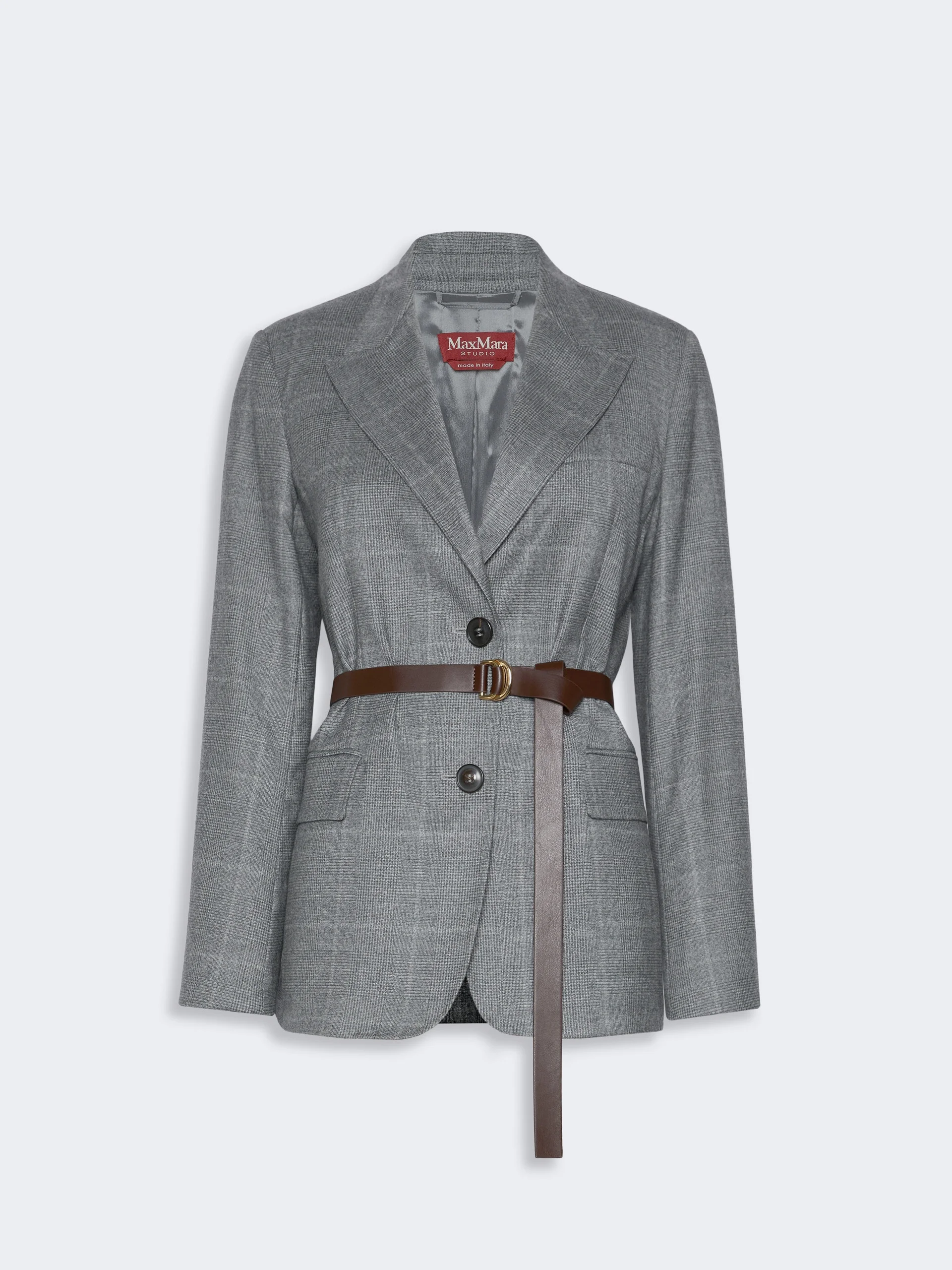 QUAGGA Wool flannel blazer - DARK GREY - 1