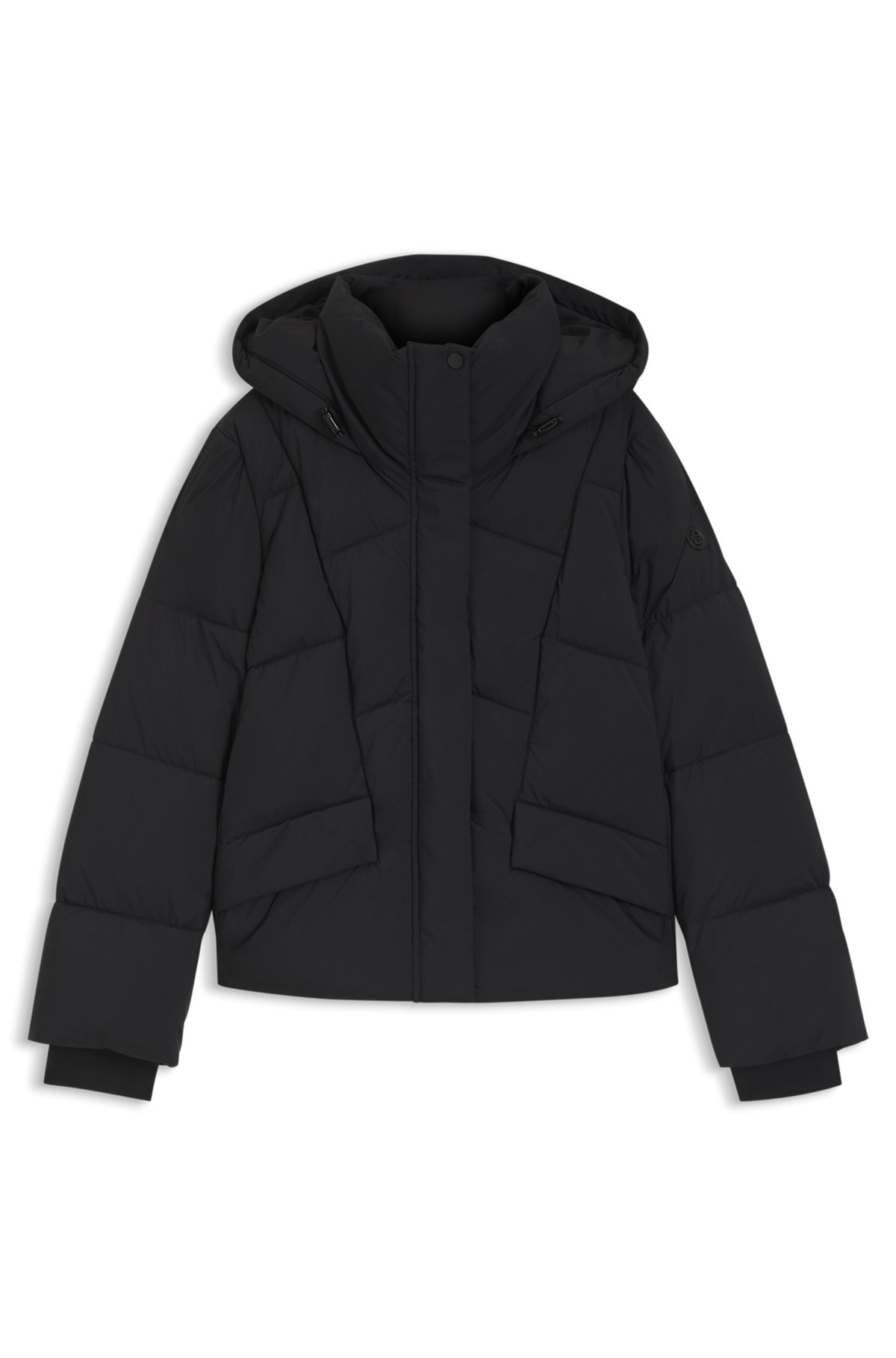 PADDED JACKET WITH HOOD AND PIPED DETAILS - 1