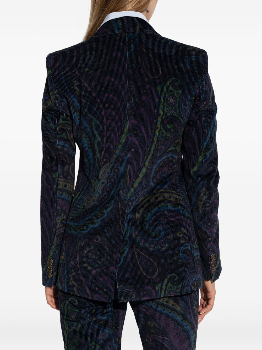 corduroy double-breasted blazer - 4