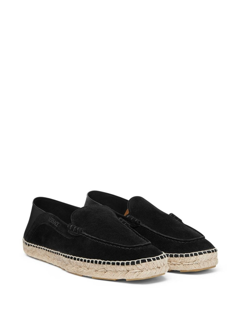 VERSACE logo-print suede espadrilles outlook