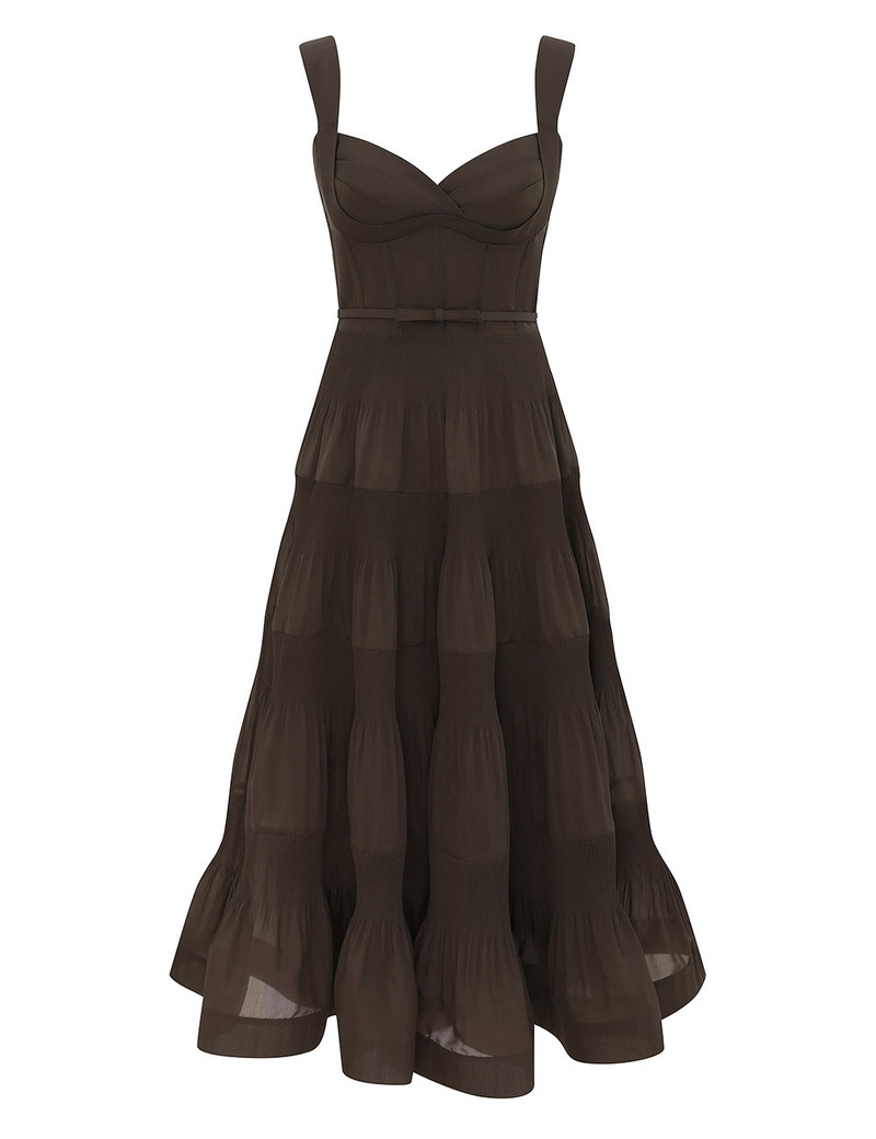 PLEATED DRAPED MIDI DRESS 1