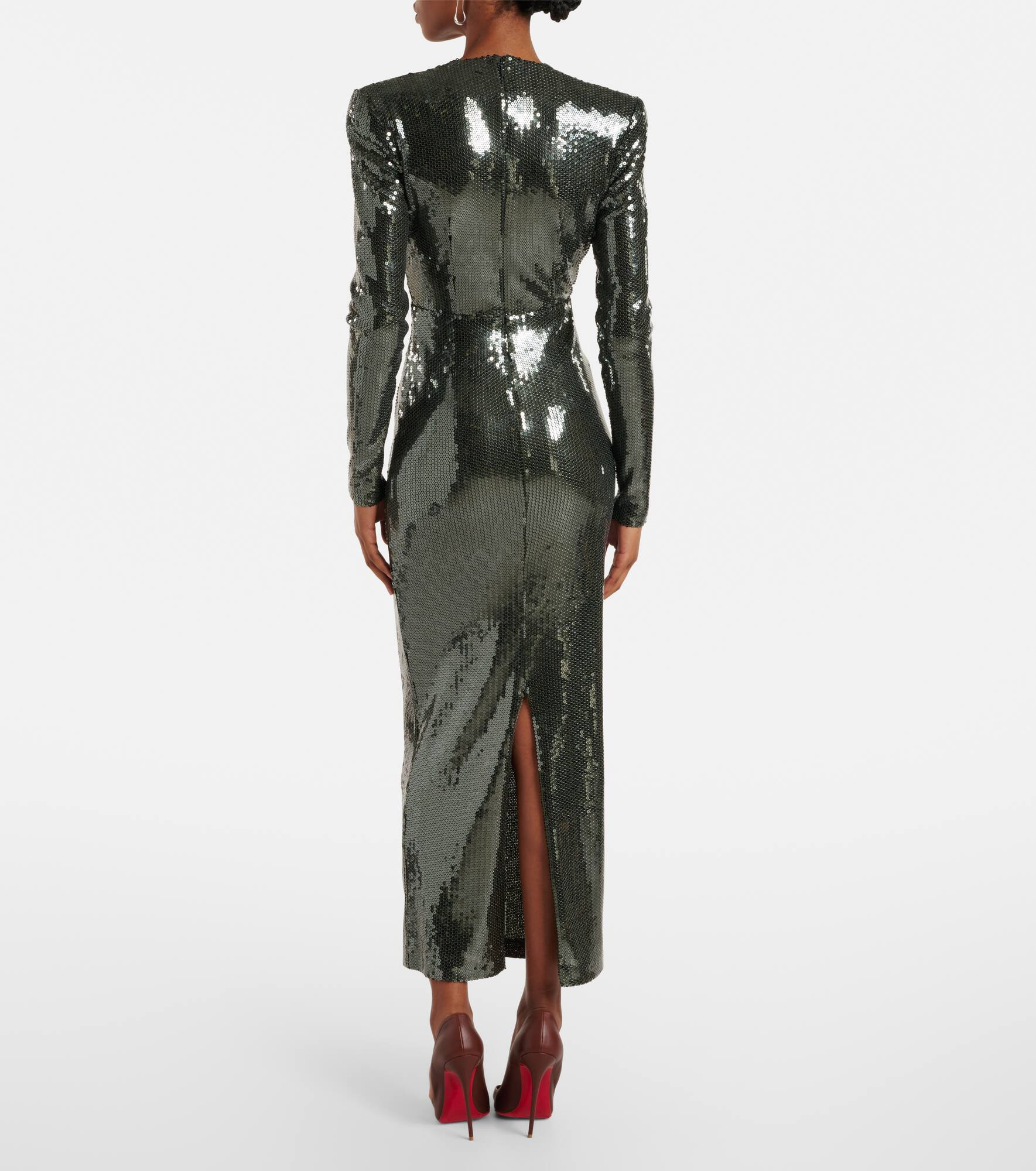 Gathered sequined gown - 3