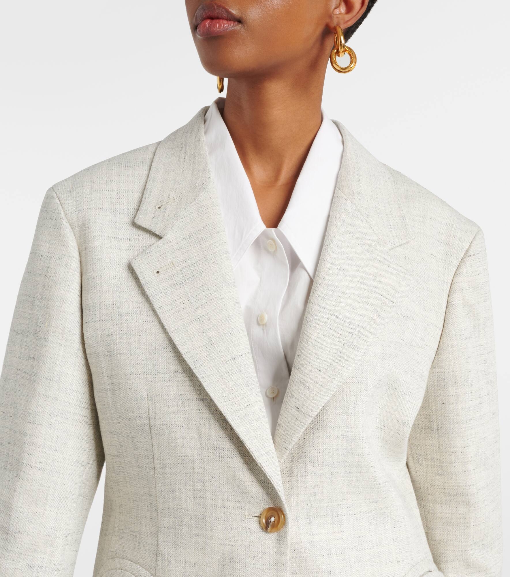 Laluna Daisy linen and silk-blend blazer - 5