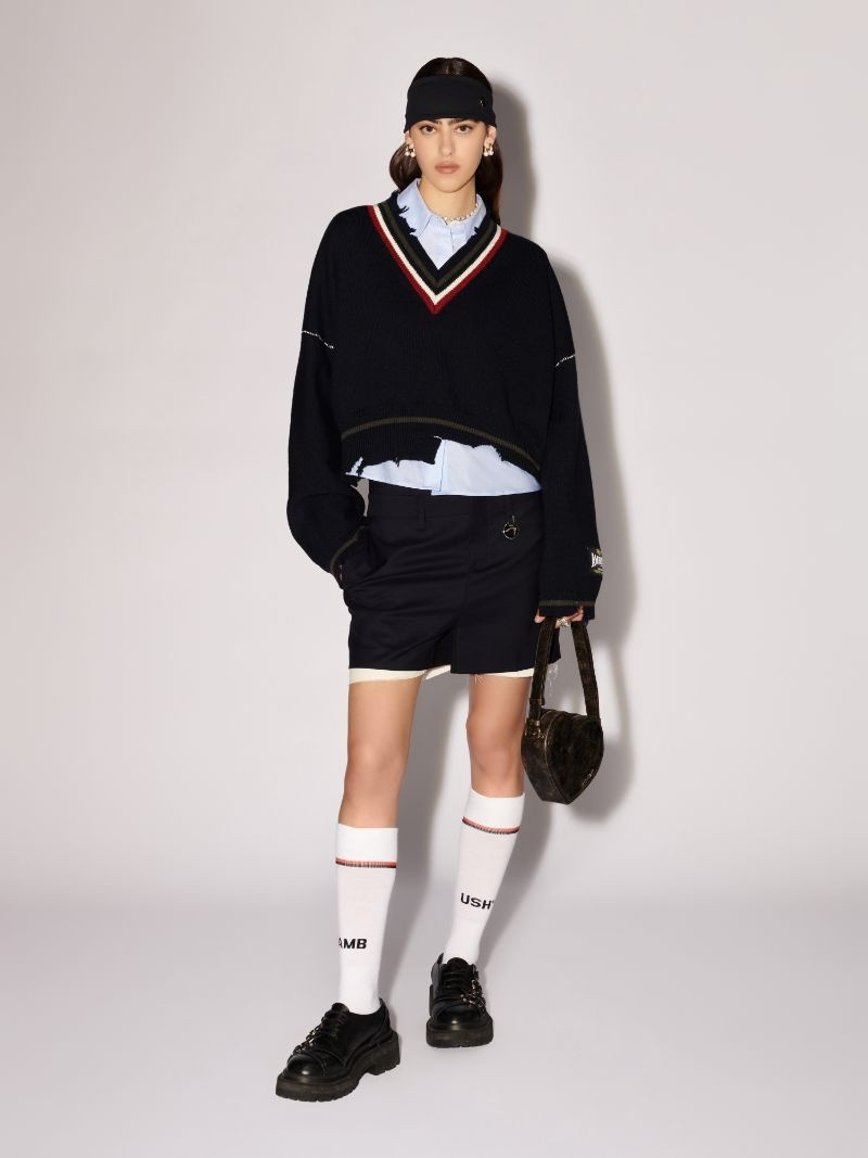 Ambush Dangled Rib Knit V Neck outlook