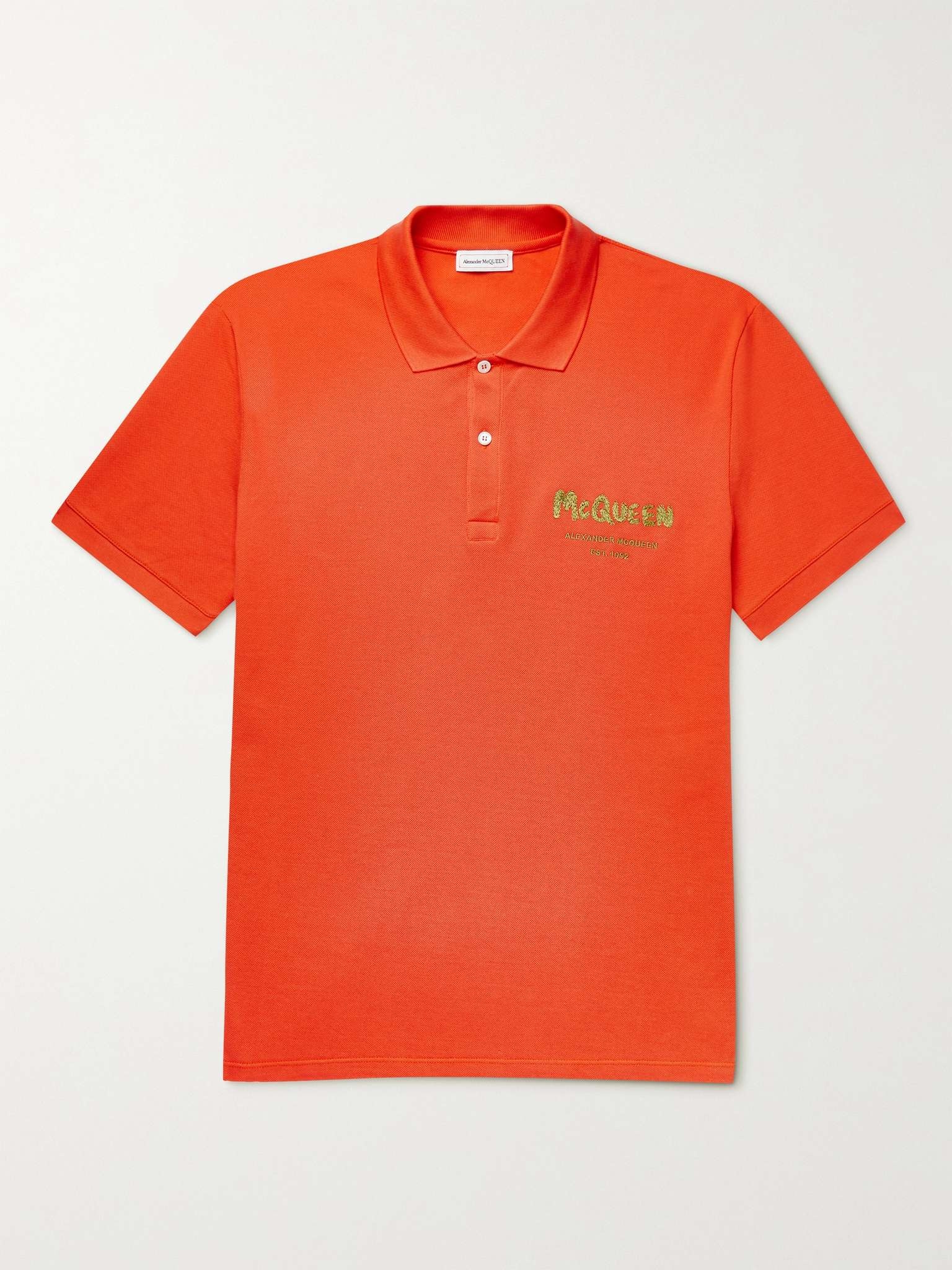 Slim-Fit Logo-Embroidered Cotton-Piqué Polo Shirt - 1