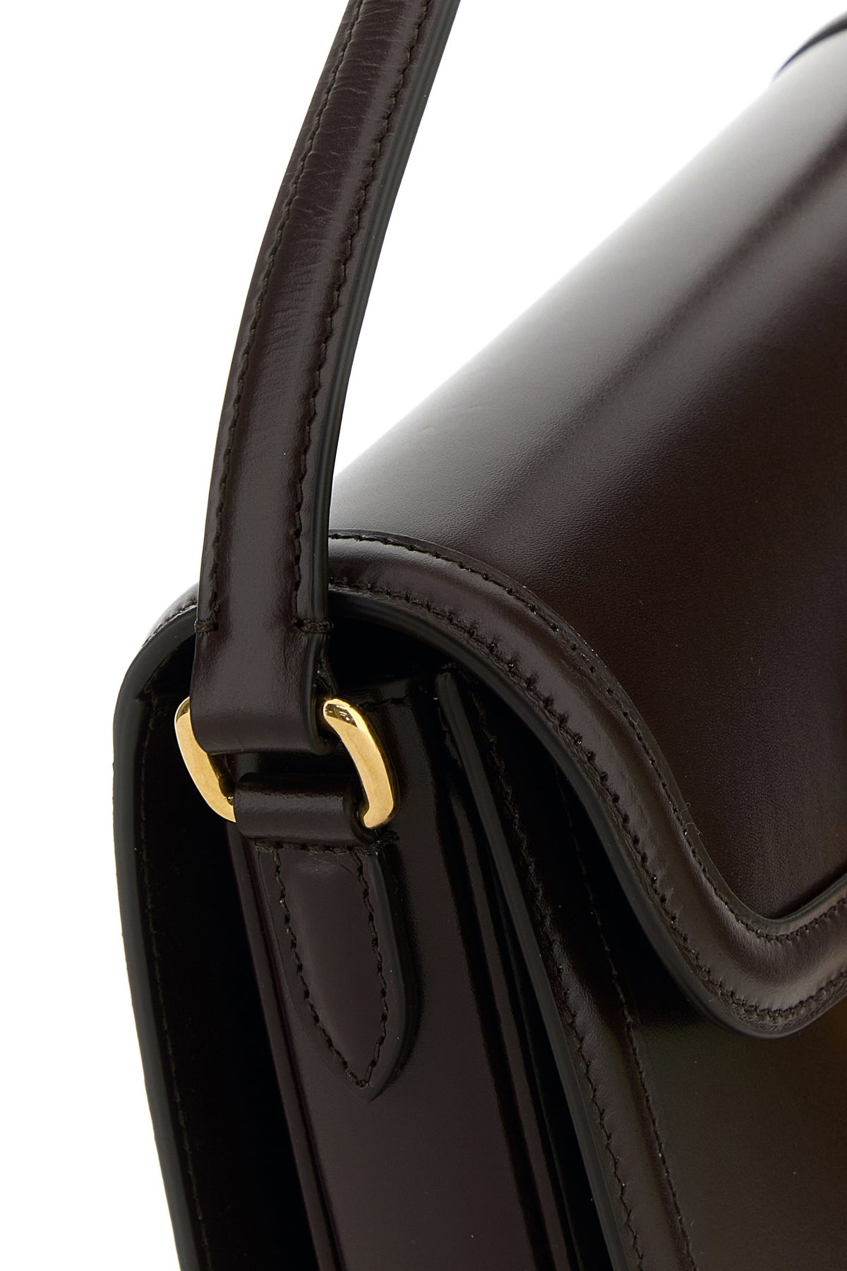Chocolate leather 9TO5 shoulder bag - 4