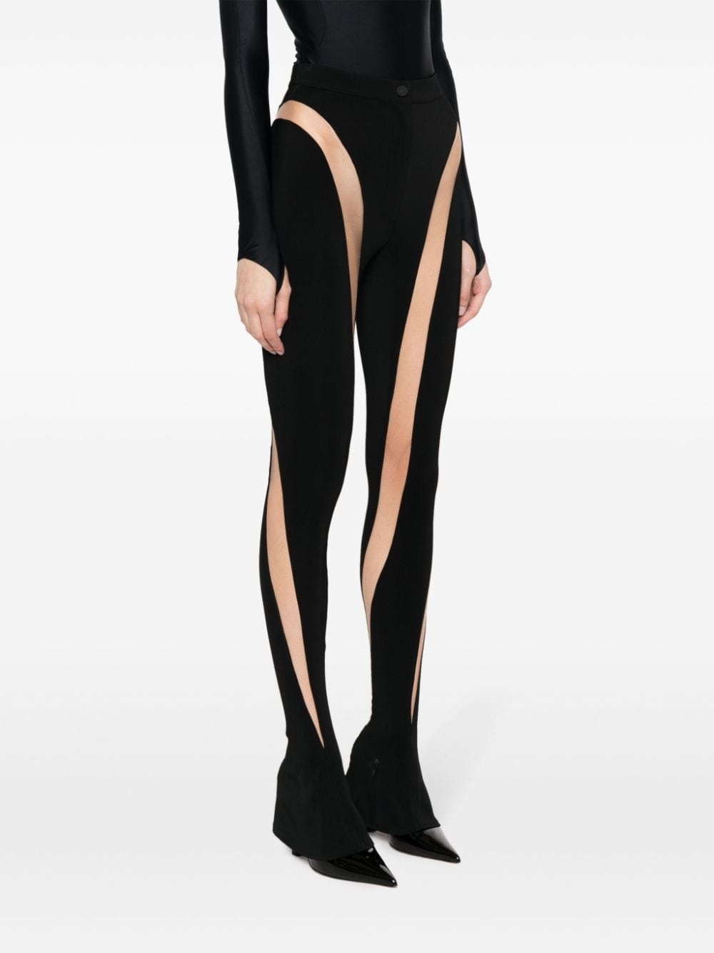 sheer-panelled leggings - 3