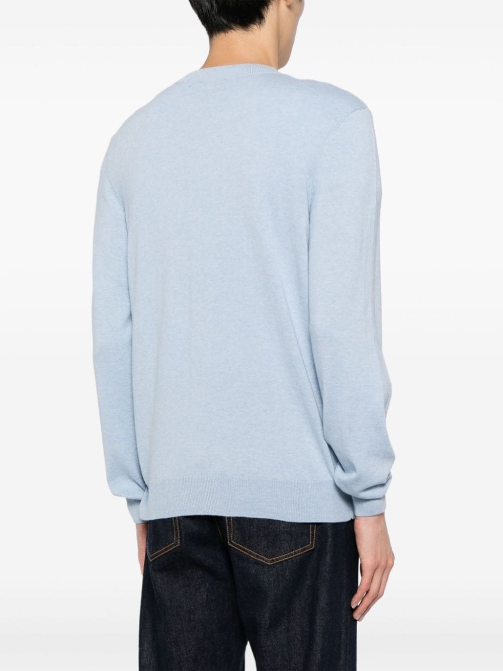 logo-embroidered cotton cardigan - 4