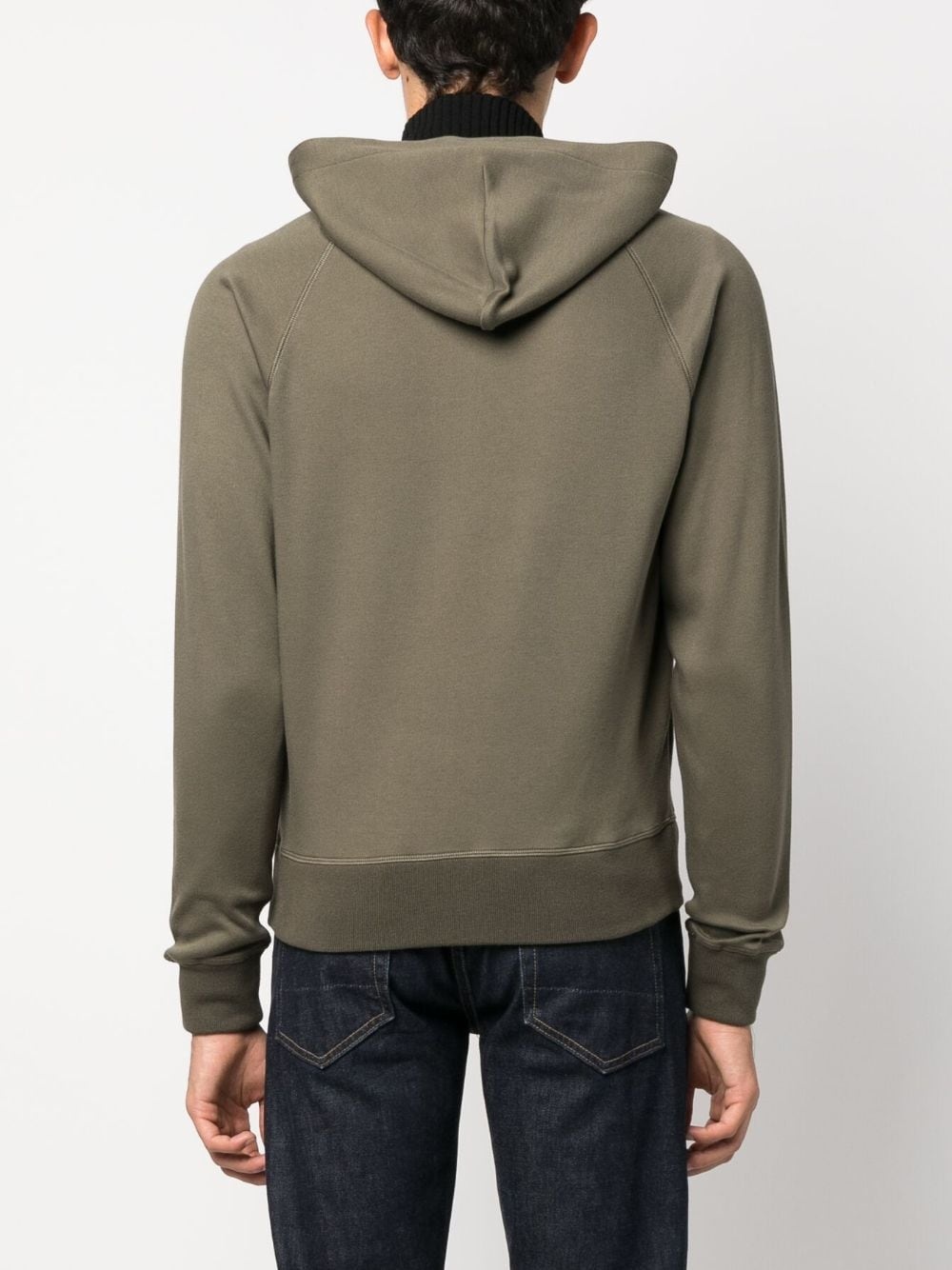 raglan sleeves zipped cotton hoodie - 4