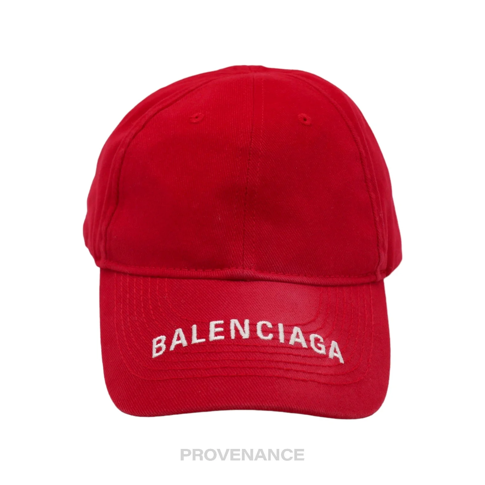 Balenciaga Embroidered Logo Cap - Red - 1
