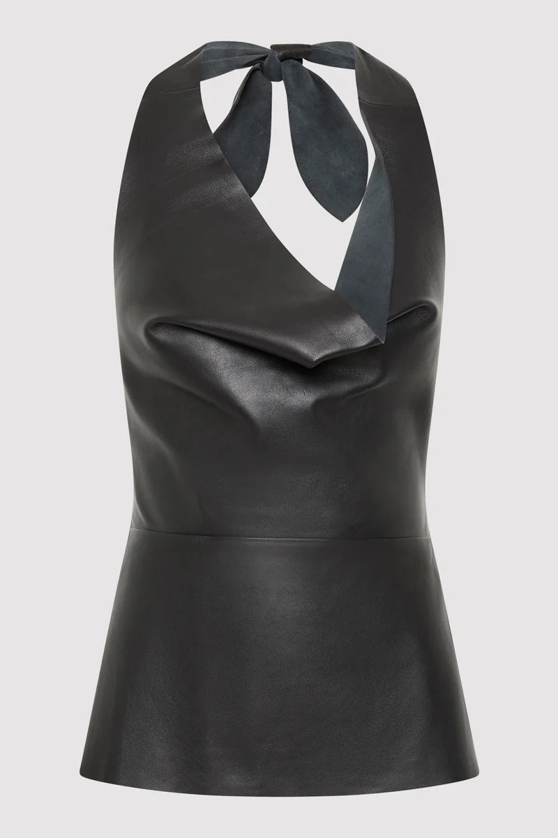 Leather Tie Top - 1
