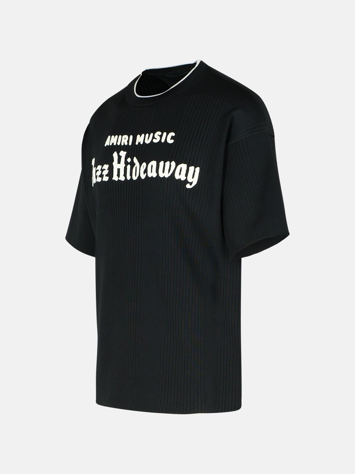 'JAZZ' BLACK VISCOSE BLEND T-SHIRT - 2