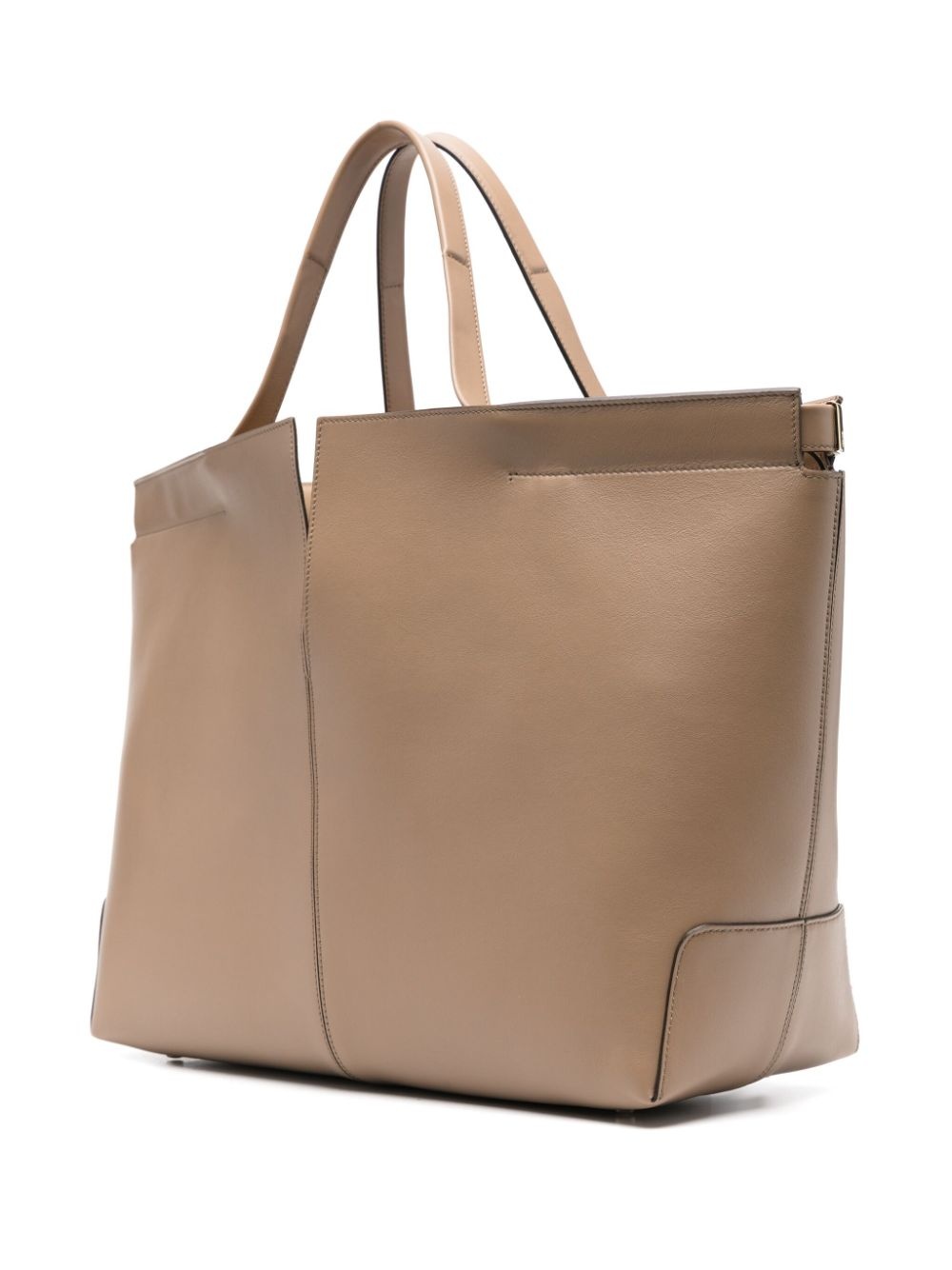 medium leather tote bag - 3