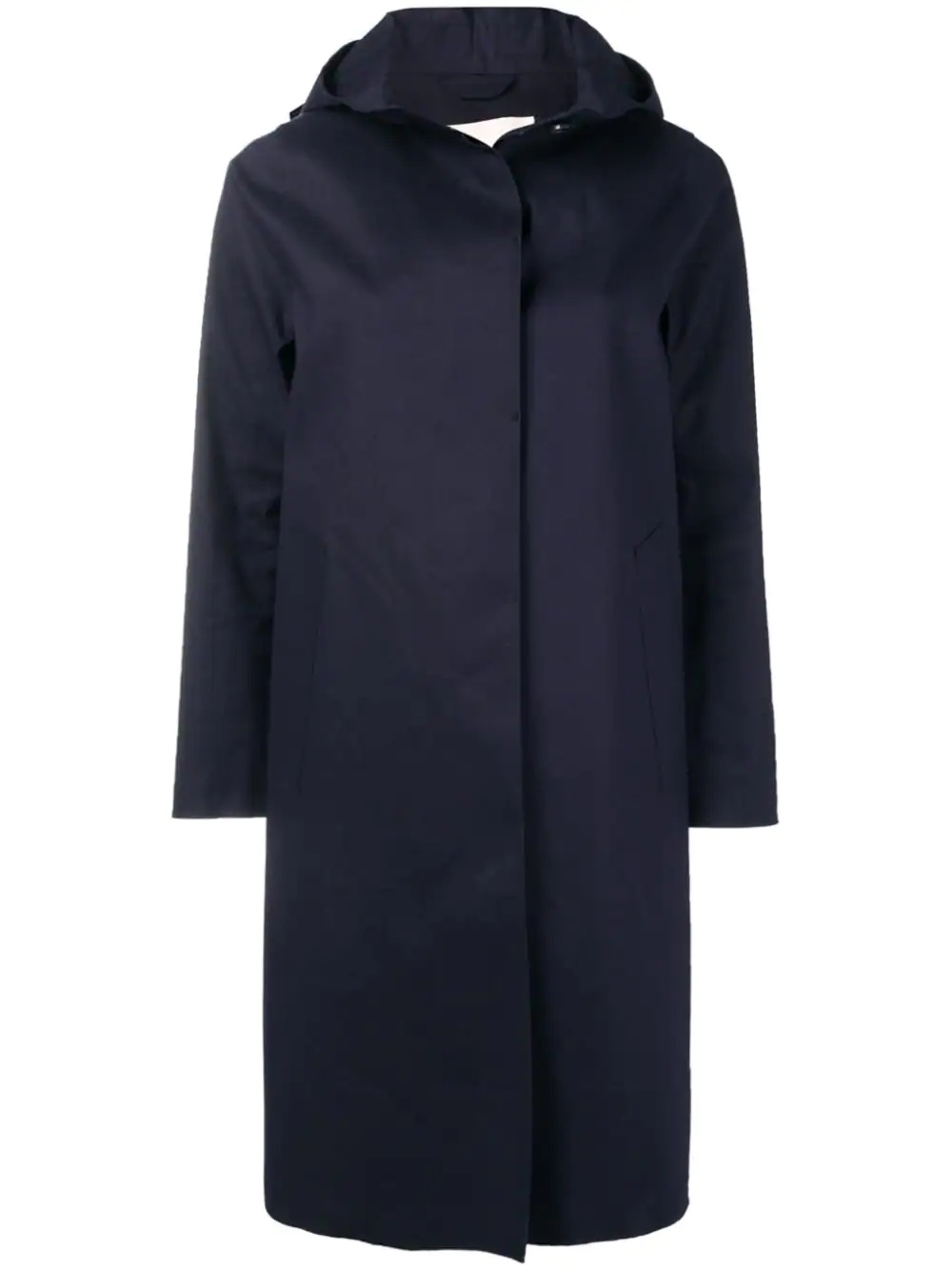 Navy Bonded Cotton Hooded Coat LR-021 - 1