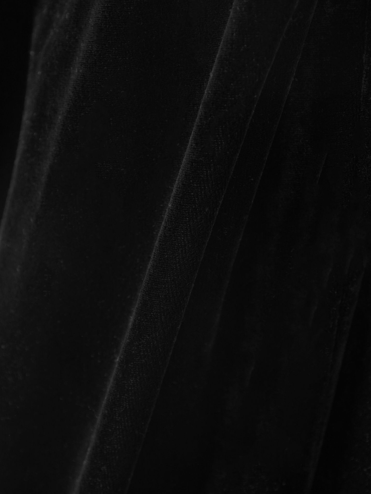 Layered stretch-velvet straight-leg pants Black - 5