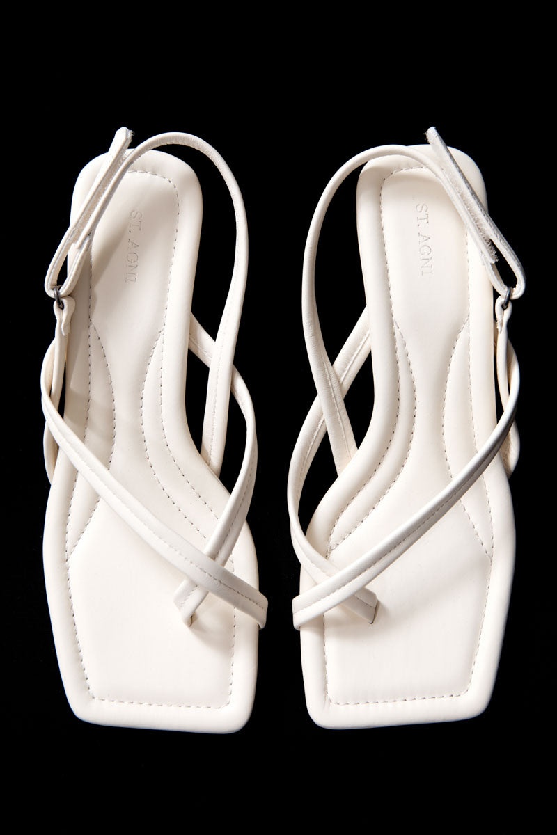 Cross Detail Heel - Off White - 3