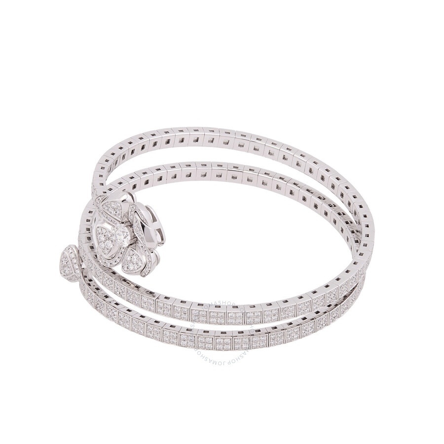 Bvlgari 18 kt White Gold Diamond Fiorever Bracelet, Size M - 3