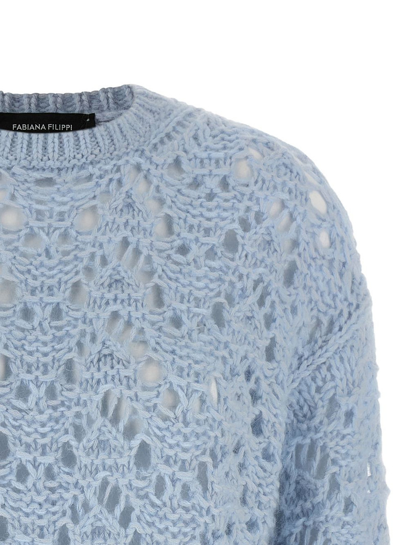 openwork crew-neck sweater 3
