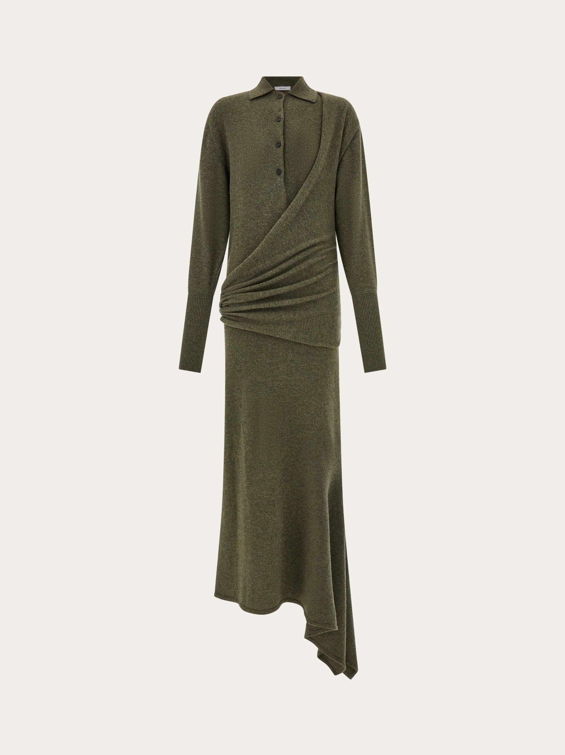 Knitted dress with asymmetric panel - 1