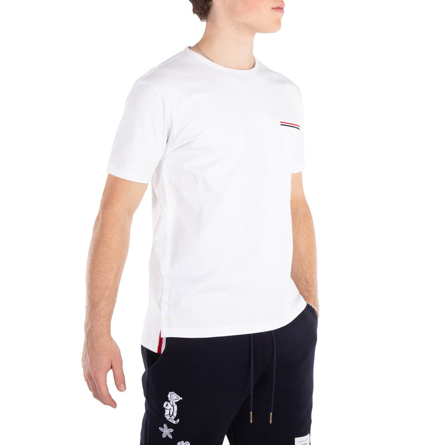 Thom Browne Men's White Jersey Pocket T-Shirt - 2