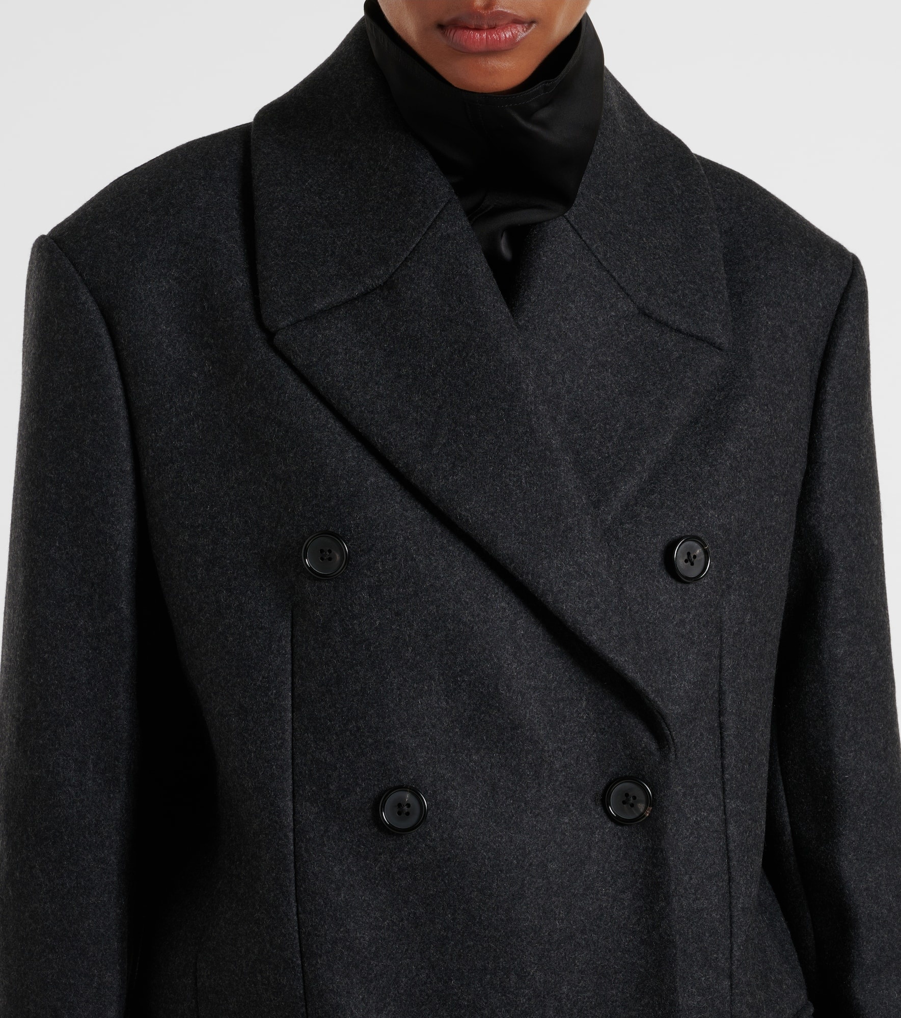 Double-breasted wool-blend felt coat - 4