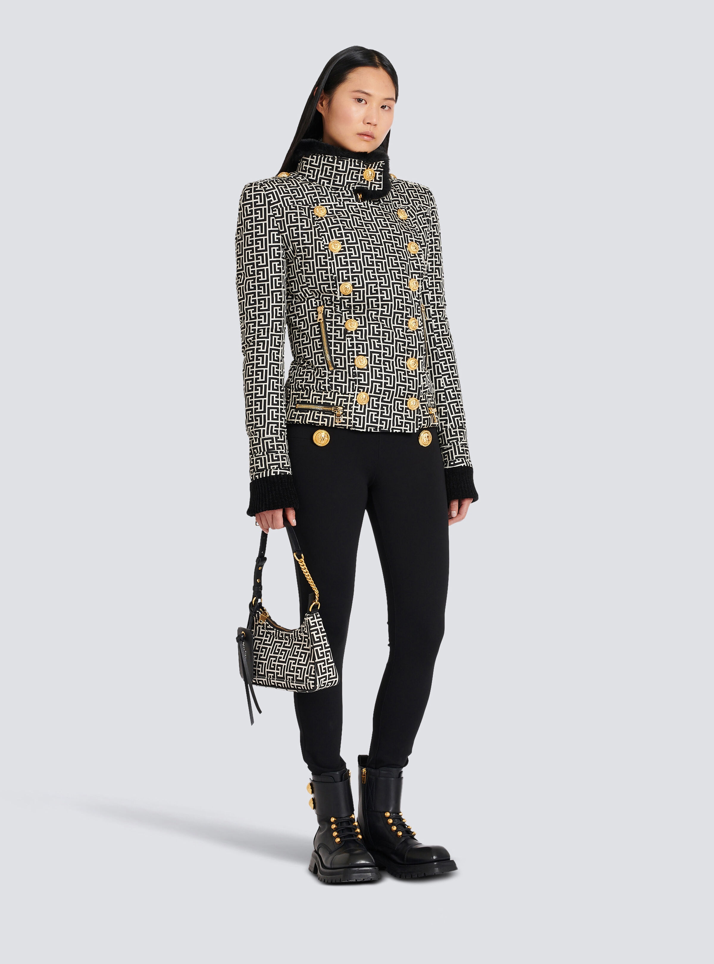 Balmain monogram print jacket - 2