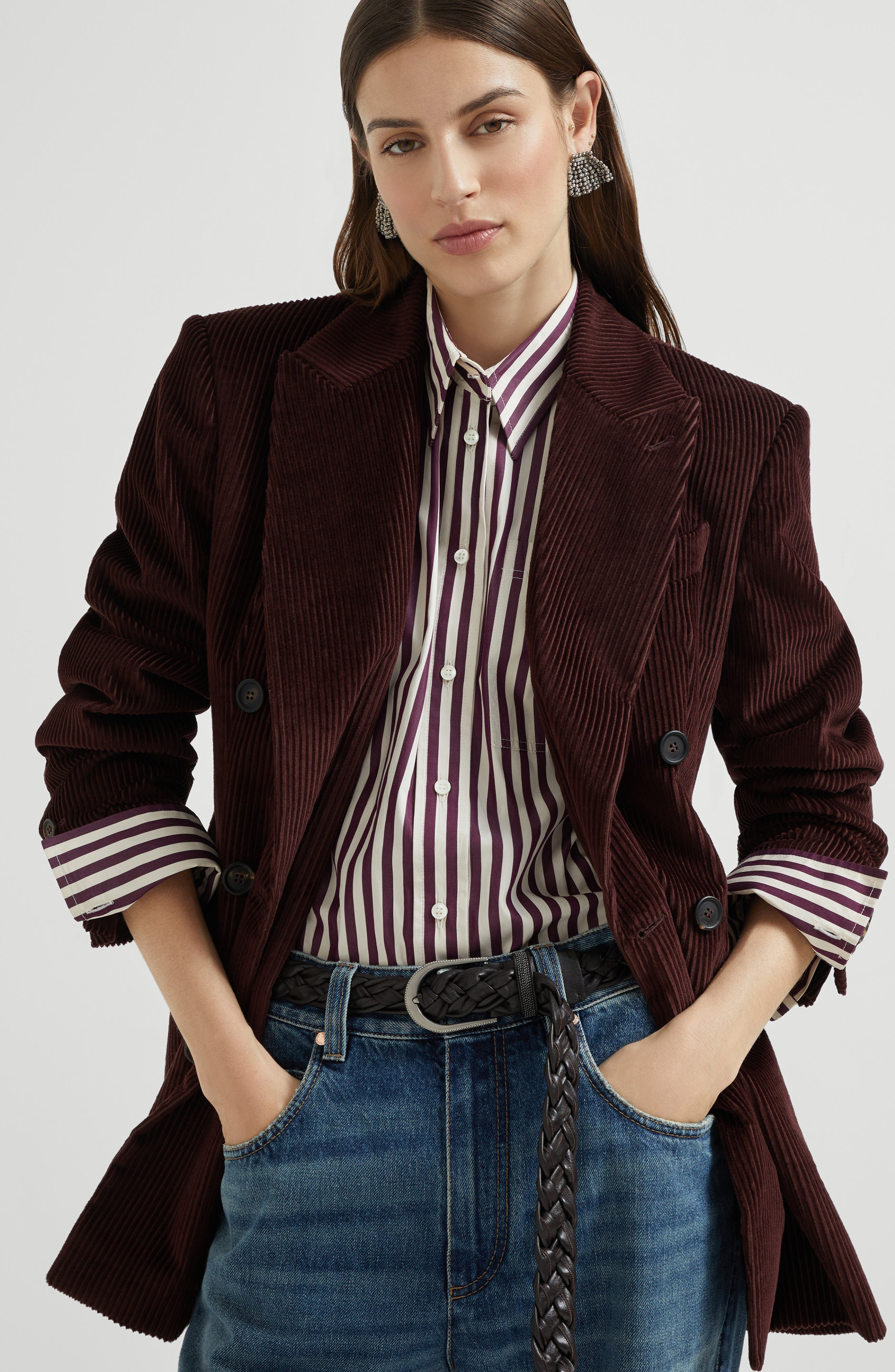 Brunello Cucinelli Corduroy blazer in Burgundy at Nordstrom - 5