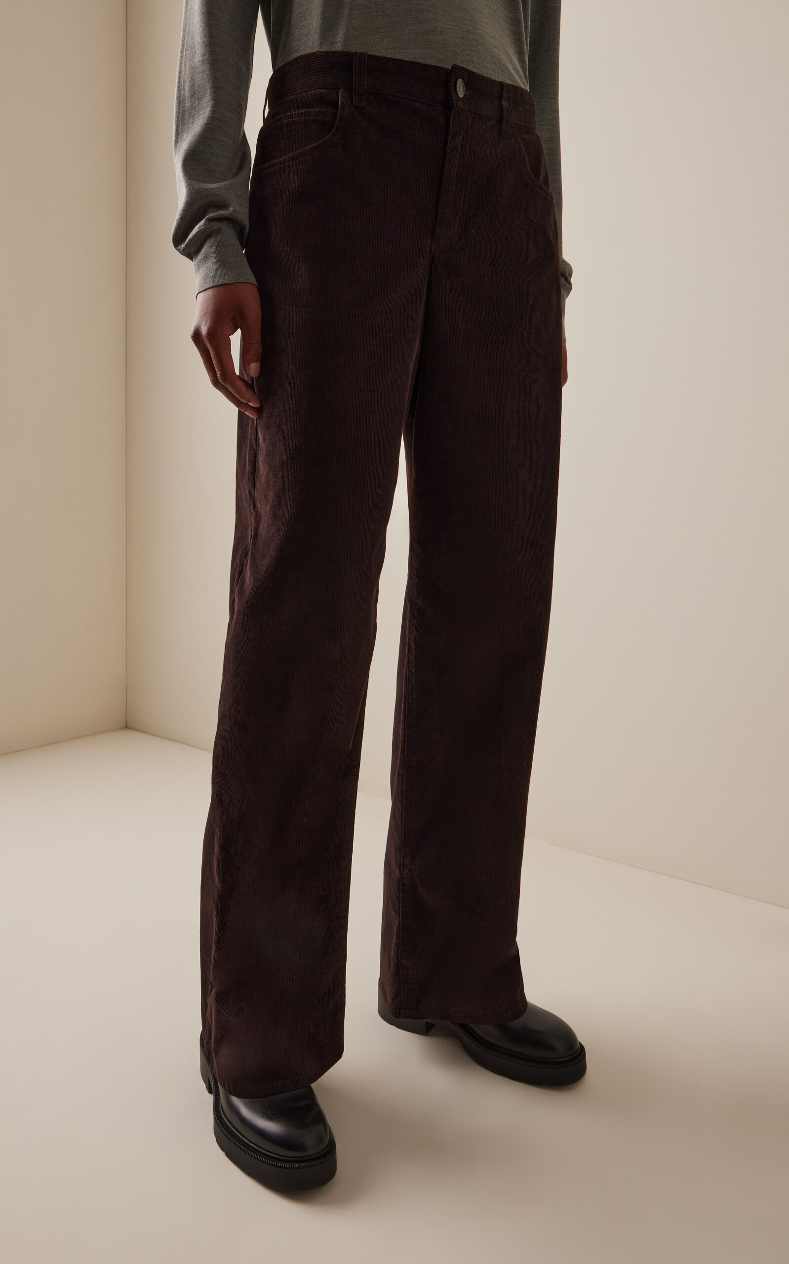 Egglita Corduroy High-Rise Straight-Leg Jeans brown - 3
