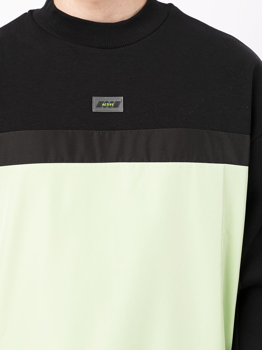 logo-patch colour-block sweatshirt - 5